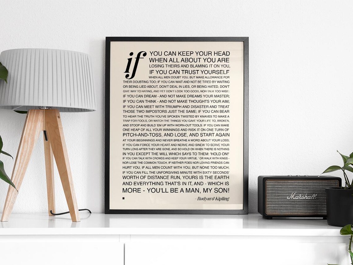 If Poem, Rudyard Kipling Retro Boho Typography - Image 2