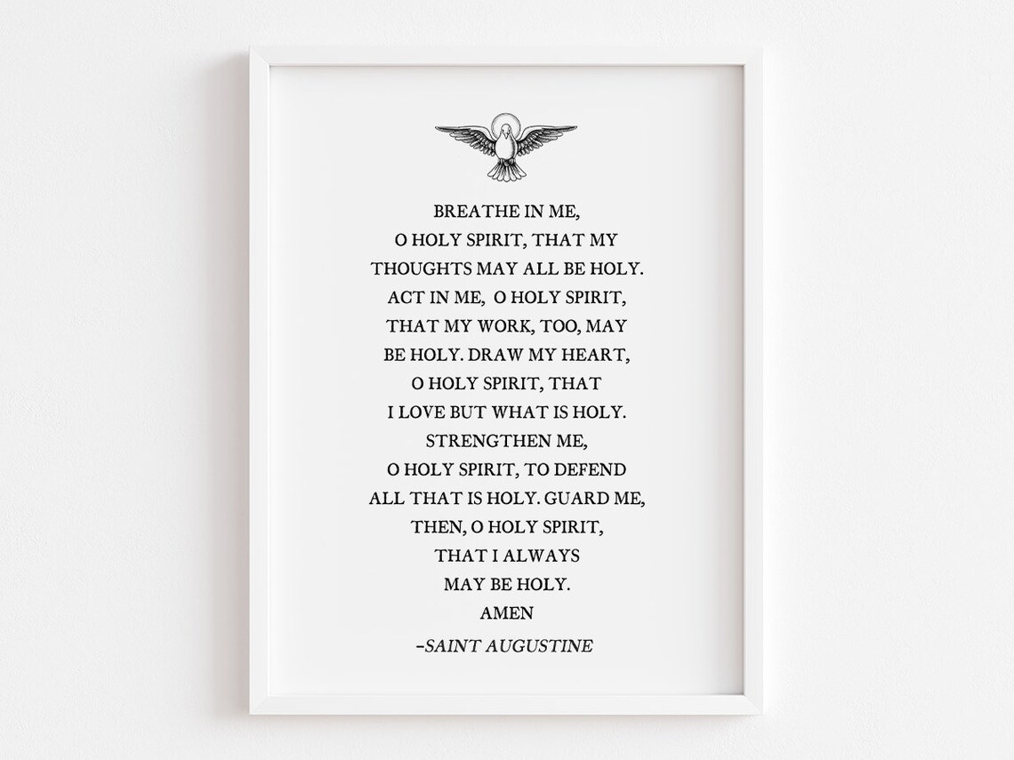 Holy Spirit Prayer By Saint Augustine, Catholic Faith