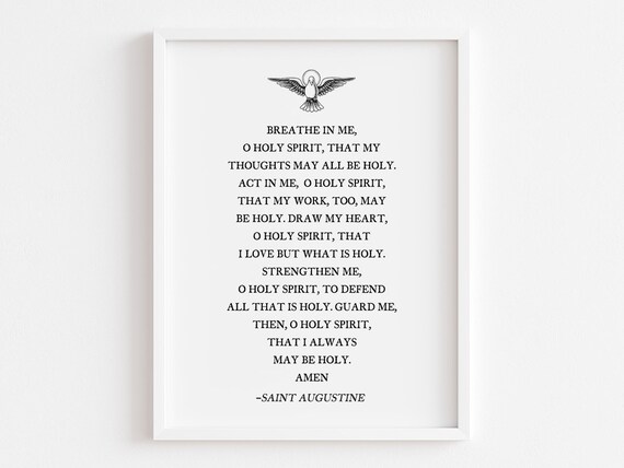 Holy Spirit Prayer By Saint Augustine, Catholic Faith