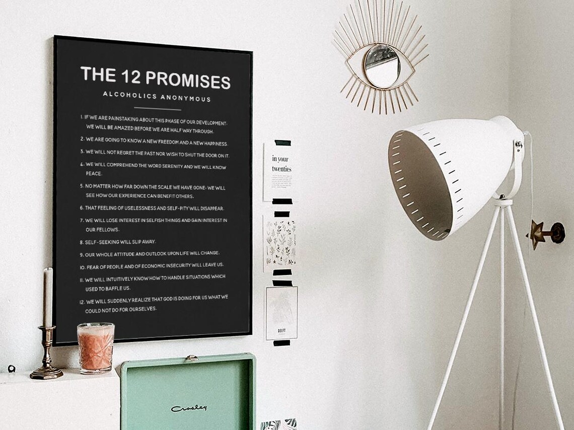 12 Promises Of Alcoholics Anonymous, Serenity Home Office Decor - Image 3