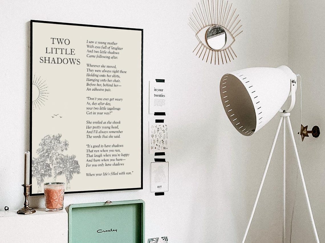 Two Little Shadows Poem, Motherhood Wall Art - Image 3