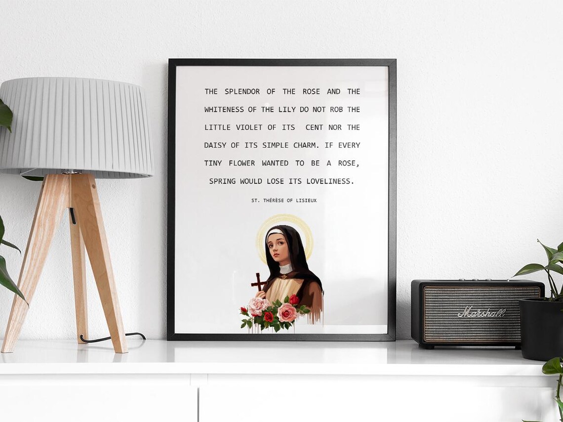 St. Therese of Lisieux Splendor of the Rose Spring Quote Print - Image 2