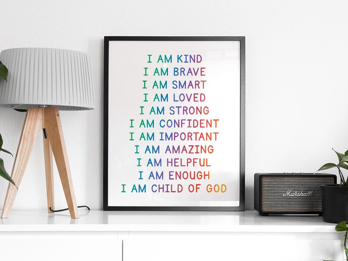 I Am Positive Affirmation Scripture, Nursery Decor - Image 2