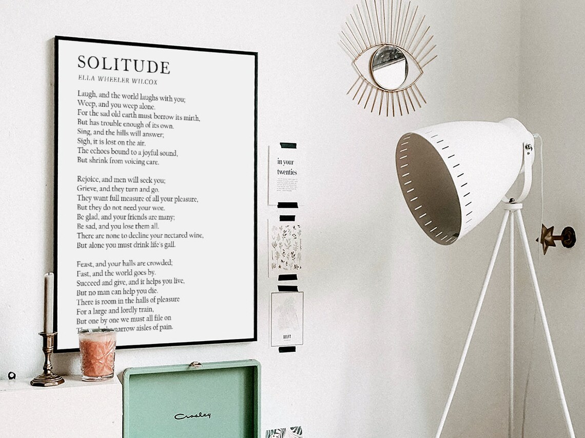 Solitude By Ella Wheeler Wilcox, Meditation Room Decor - Image 3