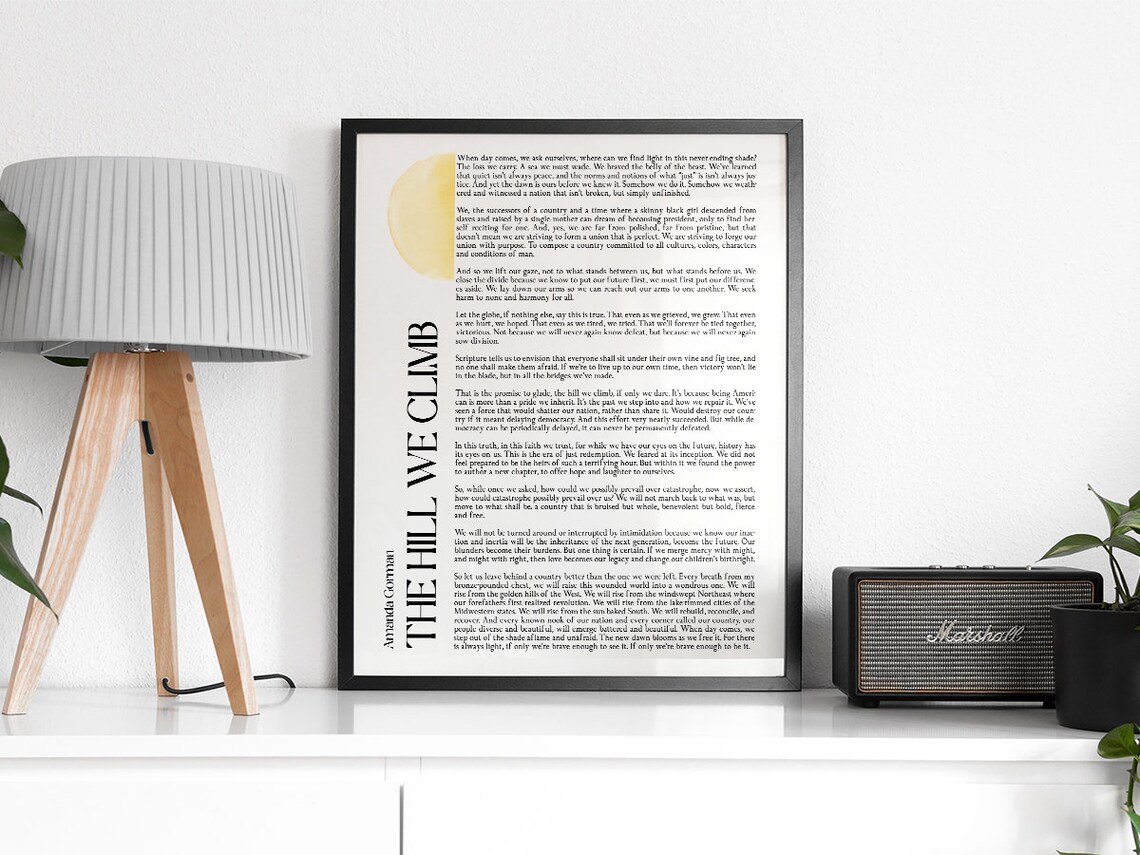 The Hill We Climb, Amanda Gorman Poetry Print - Image 2