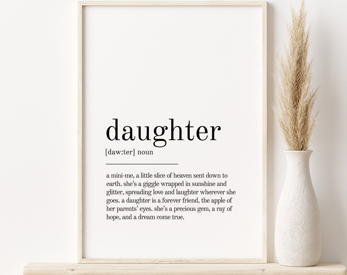 Daughter Definition Quote, Minimalist Art Print