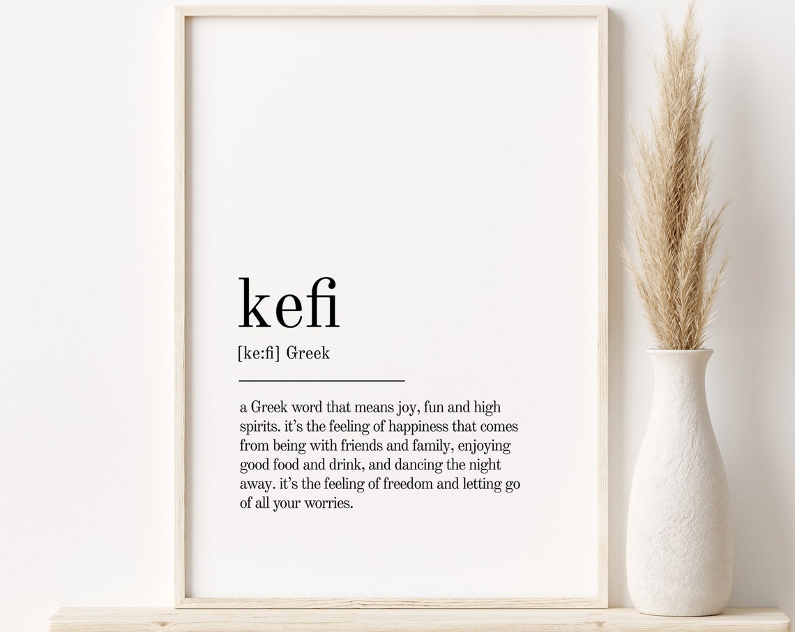 Kefi Definition Print, Gift For Him