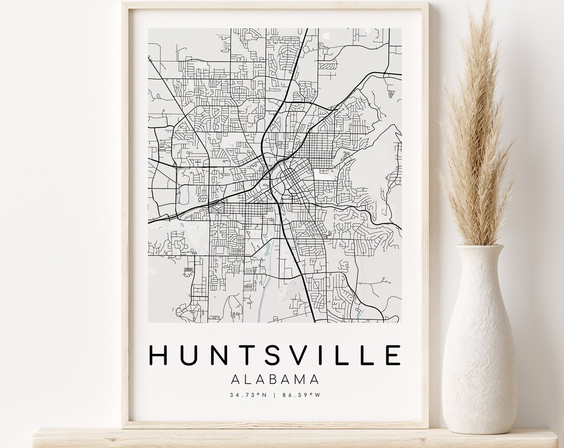 Huntsville Alabama City Map Personalized Art Print