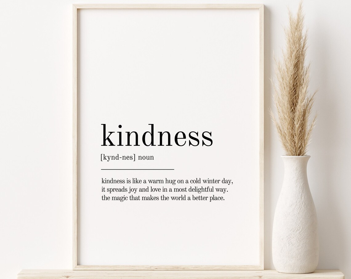 Kindness Definition Minimalist Quote Art Print