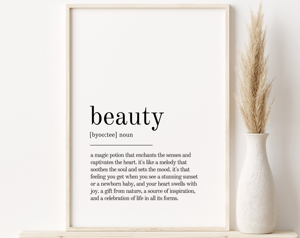 Beauty Elegant Dictionary Definition Typography Decor Poster