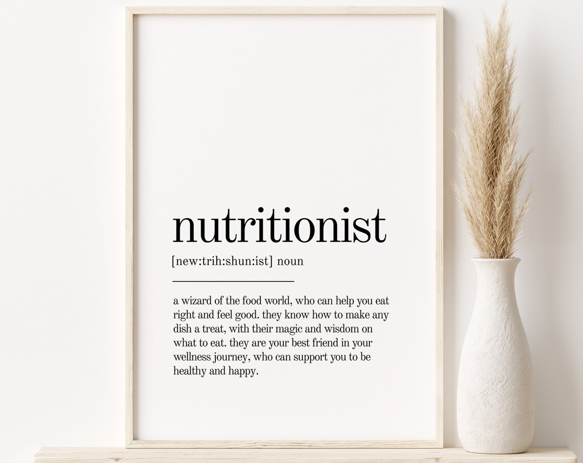 Nutritionist Definition Quote Print, Office Wall Art