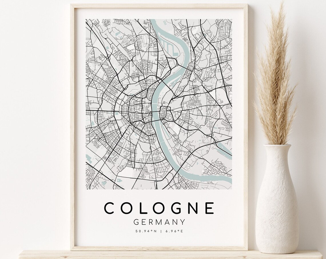 Cologne City Map Germany Minimalist Art Print