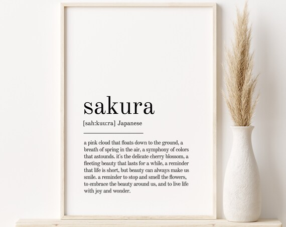 Sakura Definition Art Print, Gift For Him