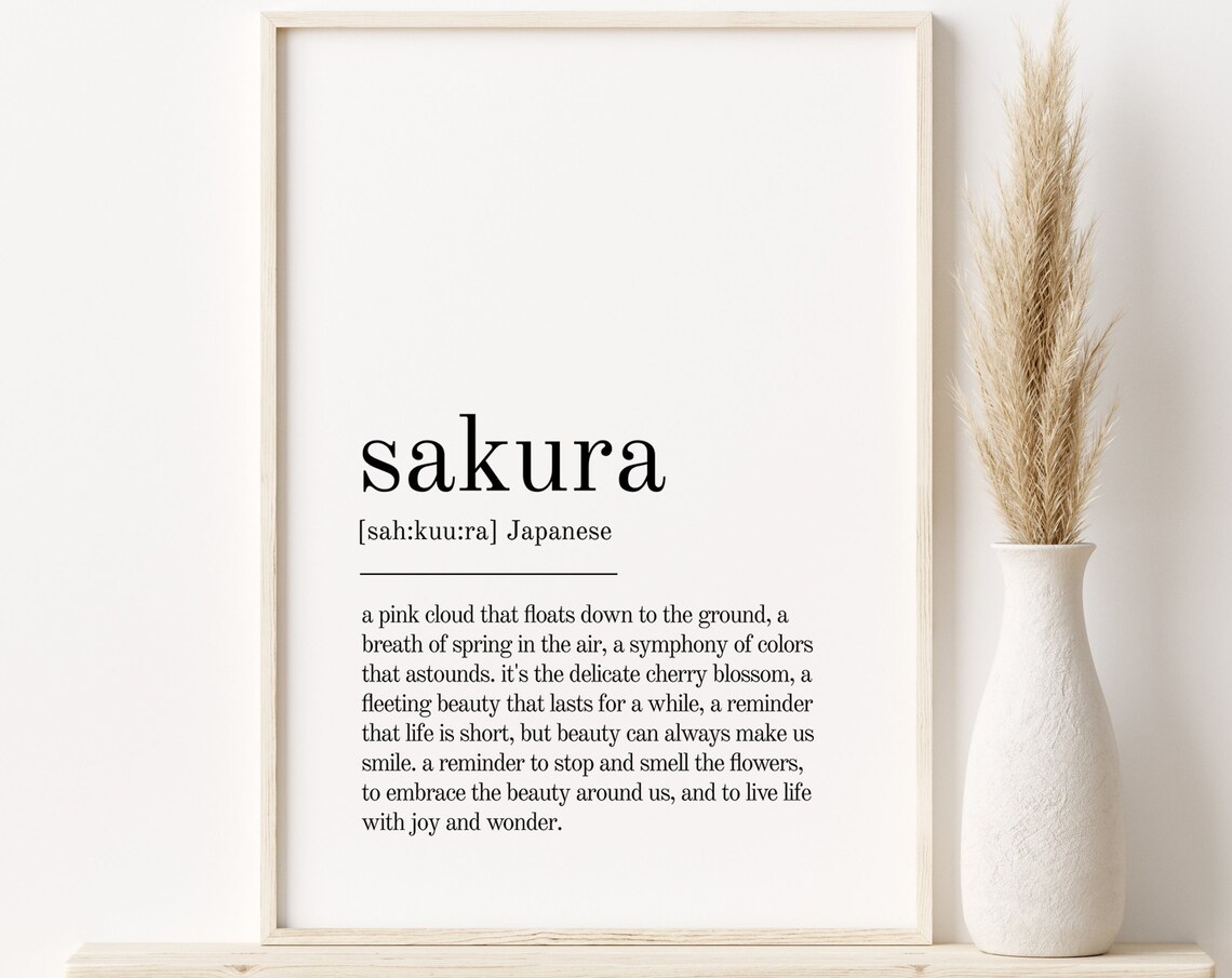 Sakura Definition Art Print, Gift For Him