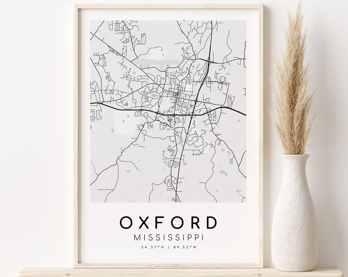 Oxford Mississippi Minimalist City Map Art Print