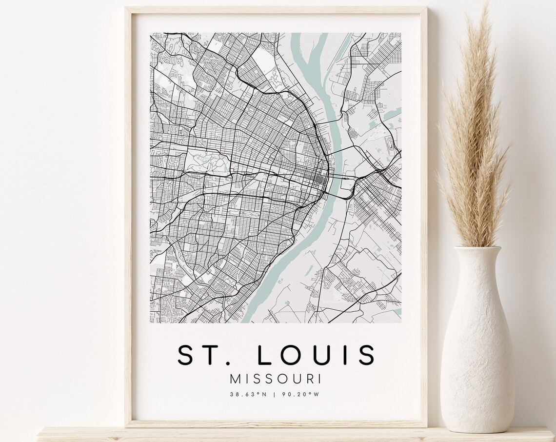St Louis Missouri City Map Personalized Art Print