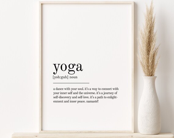 Yoga Definition, Minimalist Yoga Quote Poster