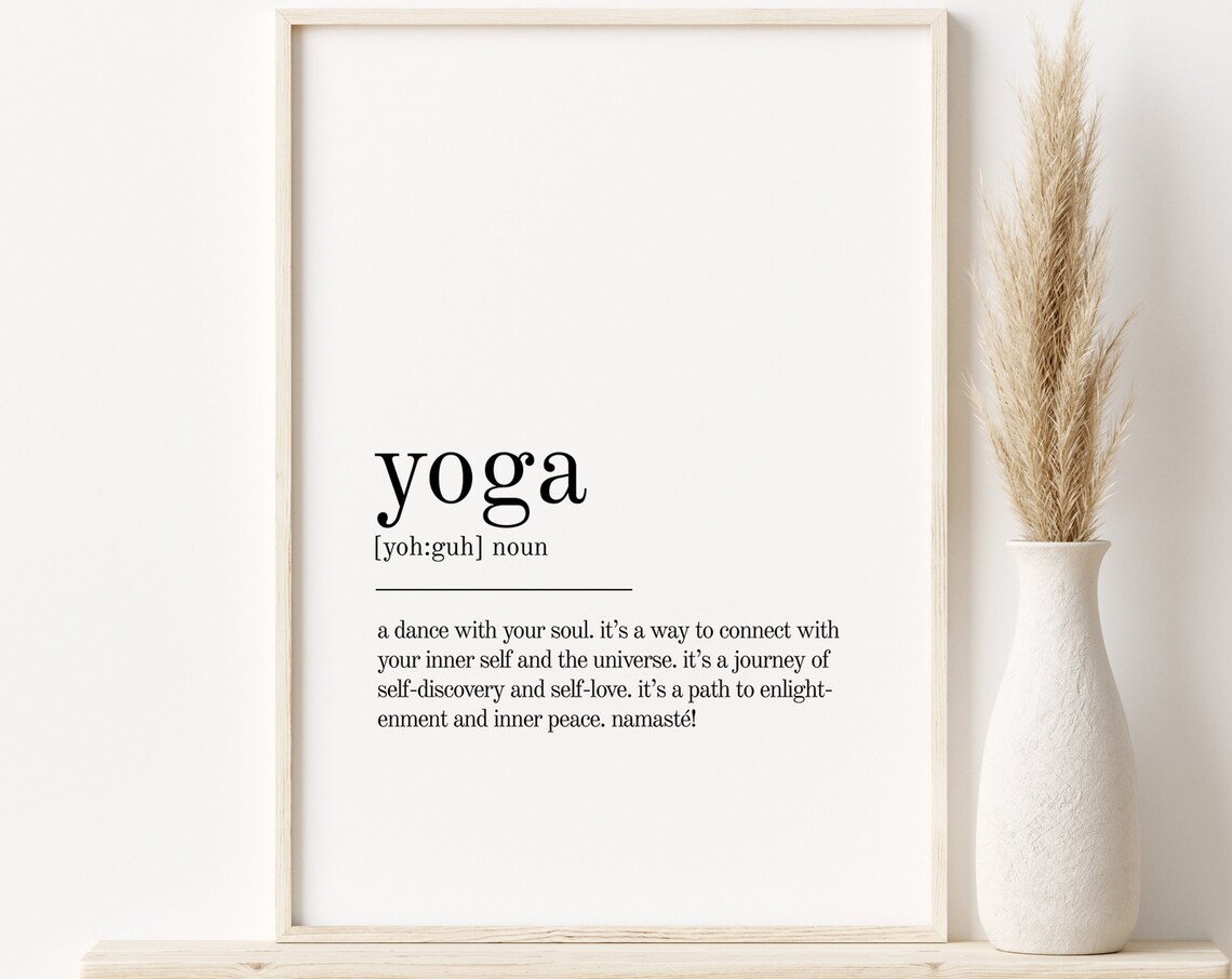 Yoga Definition, Minimalist Yoga Quote Poster