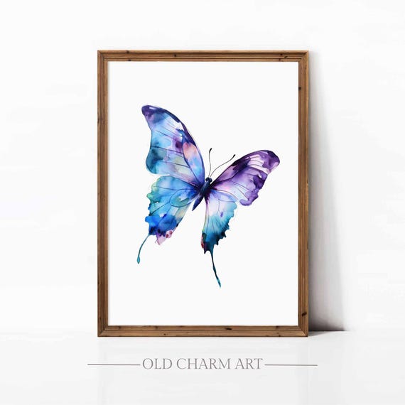 Butterfly Print Watercolor Painting Butterfly Wall Art Spring Watercolor Painting Spring Cottage Wall Decor Art Wa260