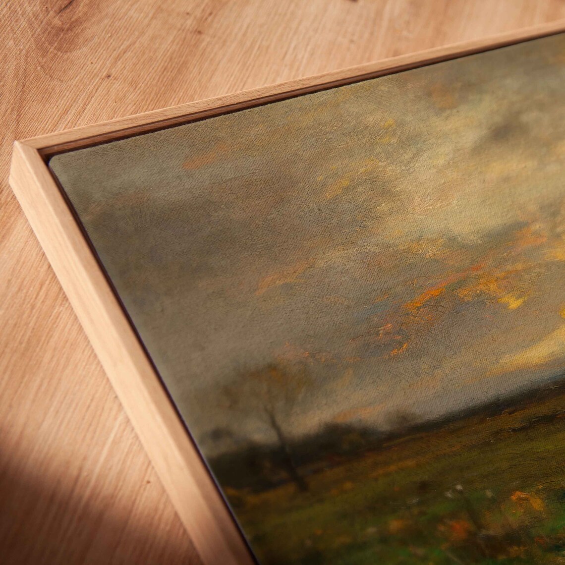 Moody Autumn Dusk Over Farmland With Barn and Pond Scenic Poster - Image 3