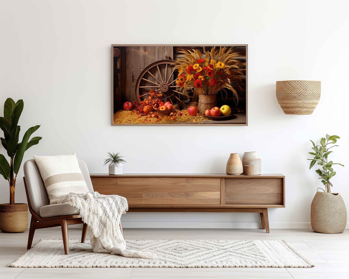 Rustic Autumn Harvest Farmhouse Country Still Life Apples Poster - Image 2