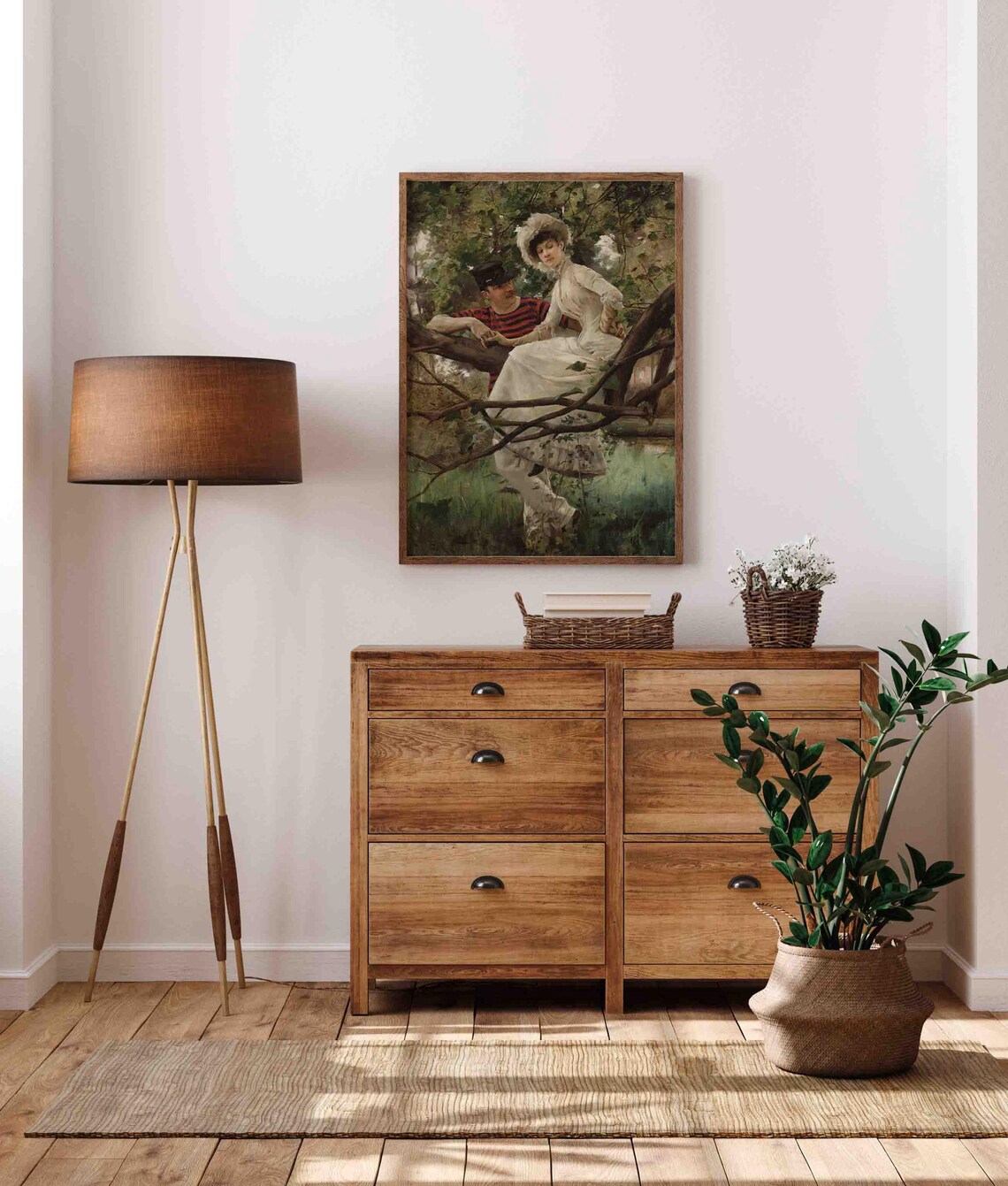Romantic Couple in a Garden Vintage Edwardian Figurative Portrait Art Print - Image 3