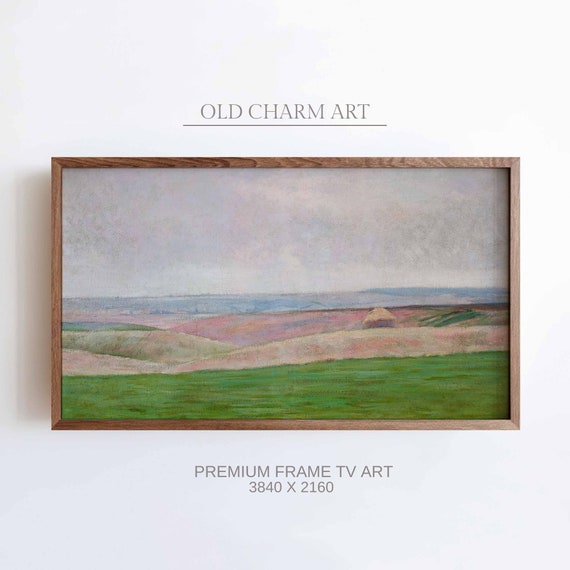 Frame Tv Art Vintage Landscape Painting Abstract Country Print Farmhouse Art Tvf71