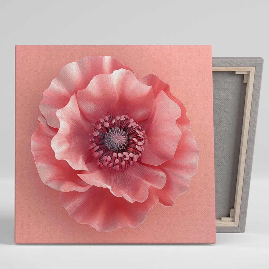 Pink Poppy Close Up Minimalist Floral Macro Photography Poster