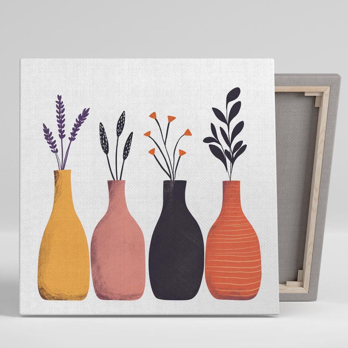 Modern Boho Vase Collection Minimalist Botanical Wall Art Print