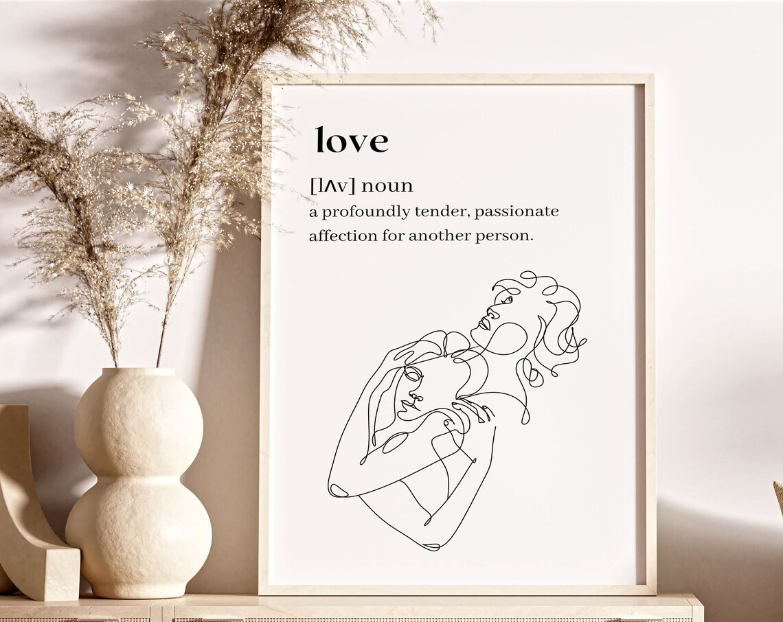Love Dictionary Definition Line Art Couple Minimalist Poster - Image 4