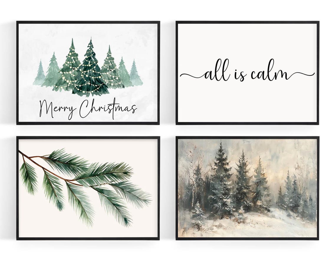 26 Christmas Prints Bundle Festive Gallery Wall Holiday Poster Set - Image 4