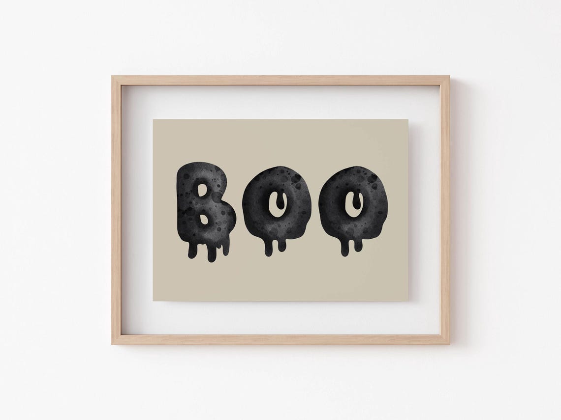 Boo Drippy Letters Spooky Fun Minimalist Halloween Wall Poster - Image 6