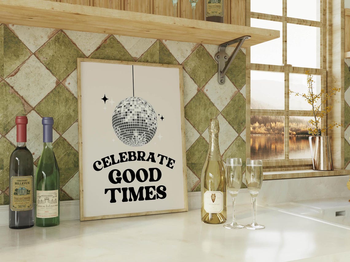Celebrate Good Times Disco Ball New Year Eve Retro Party Poster - Image 5