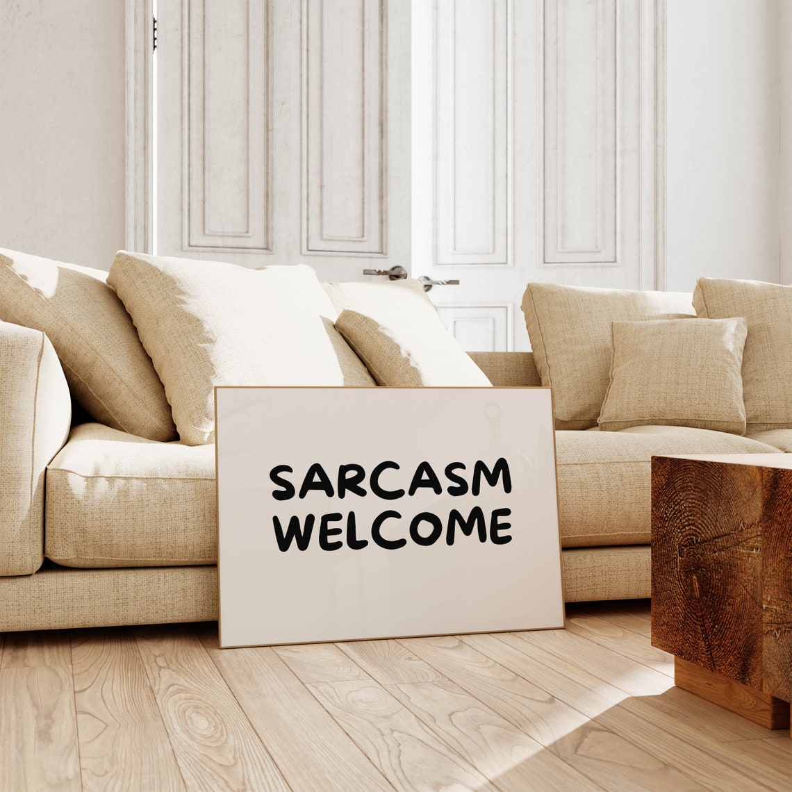 Sarcasm Welcome Funny Bold Quote Cream Minimalist Wall Poster - Image 5