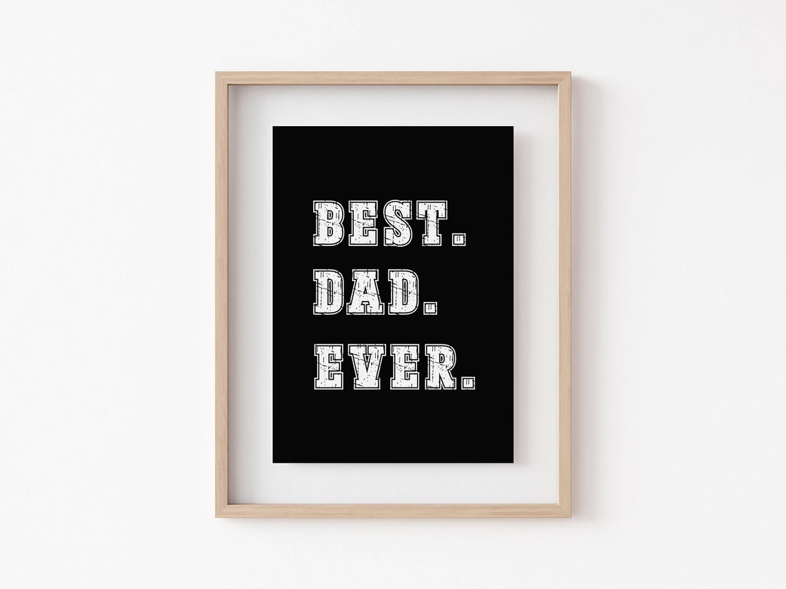 Best Dad Ever Bold Distressed Varsity Letter Black Gift Poster - Image 3
