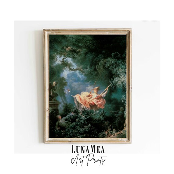 The Swing By Fragonard Vintage Rococo Oil Painting Romantic Garden Art Poster