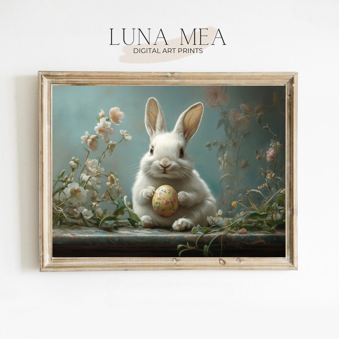Vintage Easter Bunny, Antique Style Nursery Art Print
