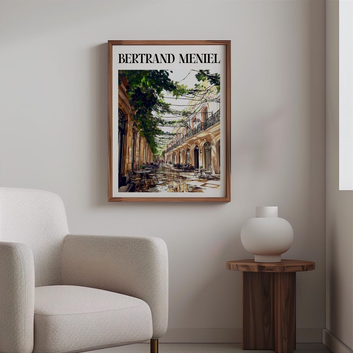 Bertrand Meniel Inspired Parisian Cafe Street Rain Reflections Poster - Image 2
