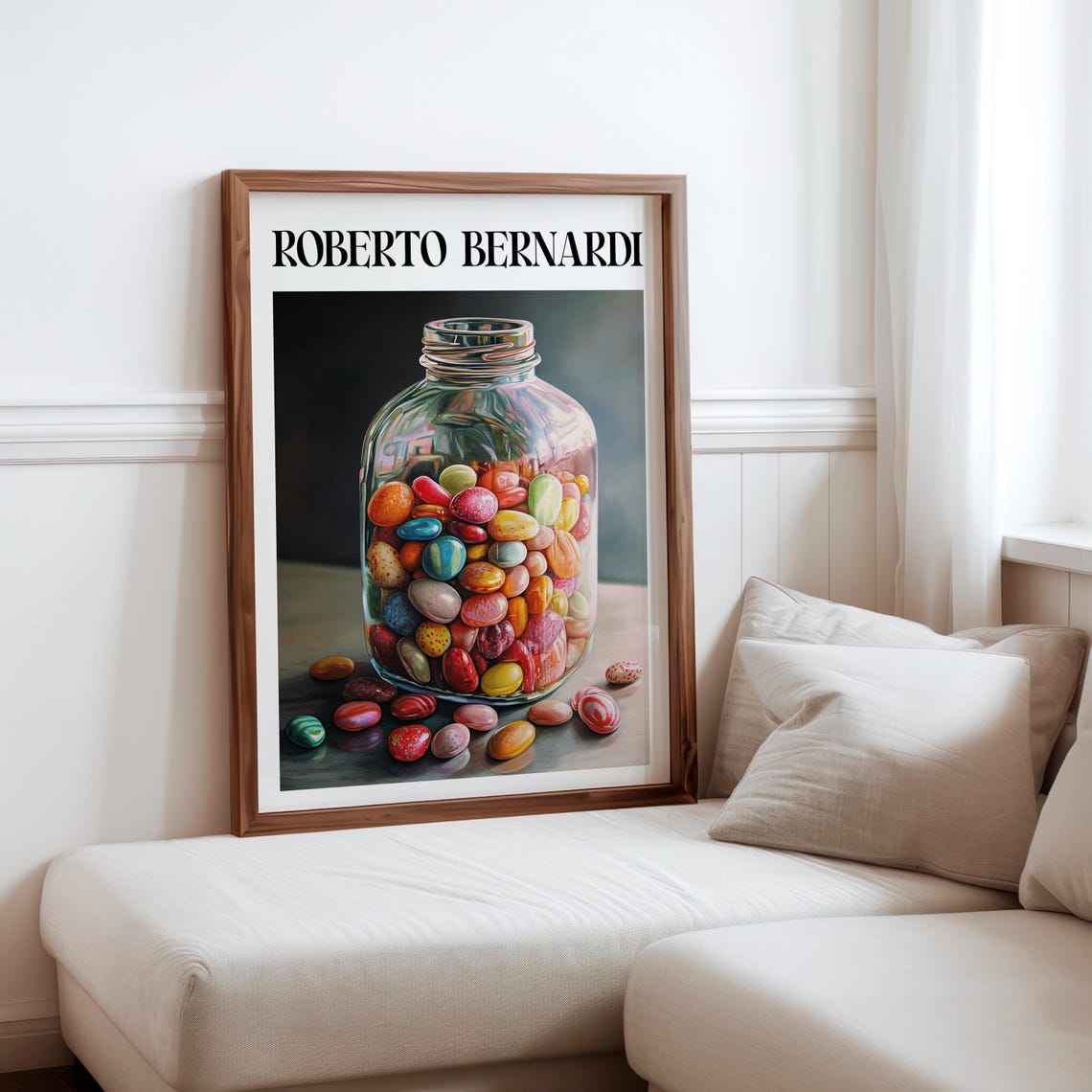 Roberto Bernardi Spilling Jelly Bean Jar Dark Still Life Art Poster