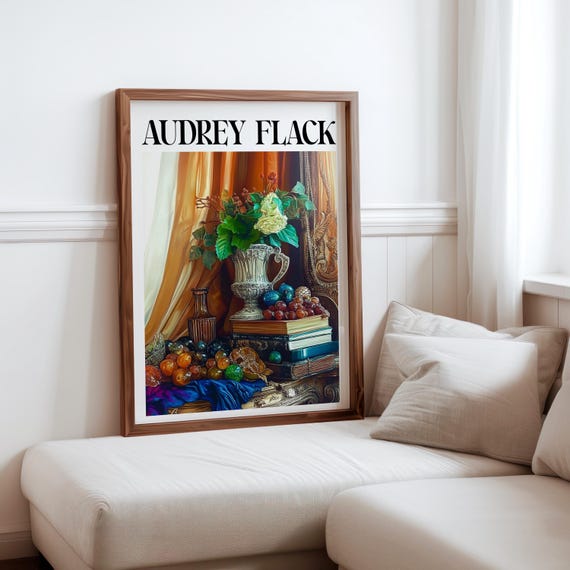 Audrey Flack Inspired Art Photorealism Poster Elegant Wall Art Surrealism Inspired Poster Unique Gift Idea Geometric Abstraction