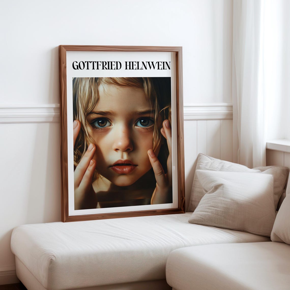 Gottfried Helnwein Inspired Intense Child Portrait Hands on Face Print