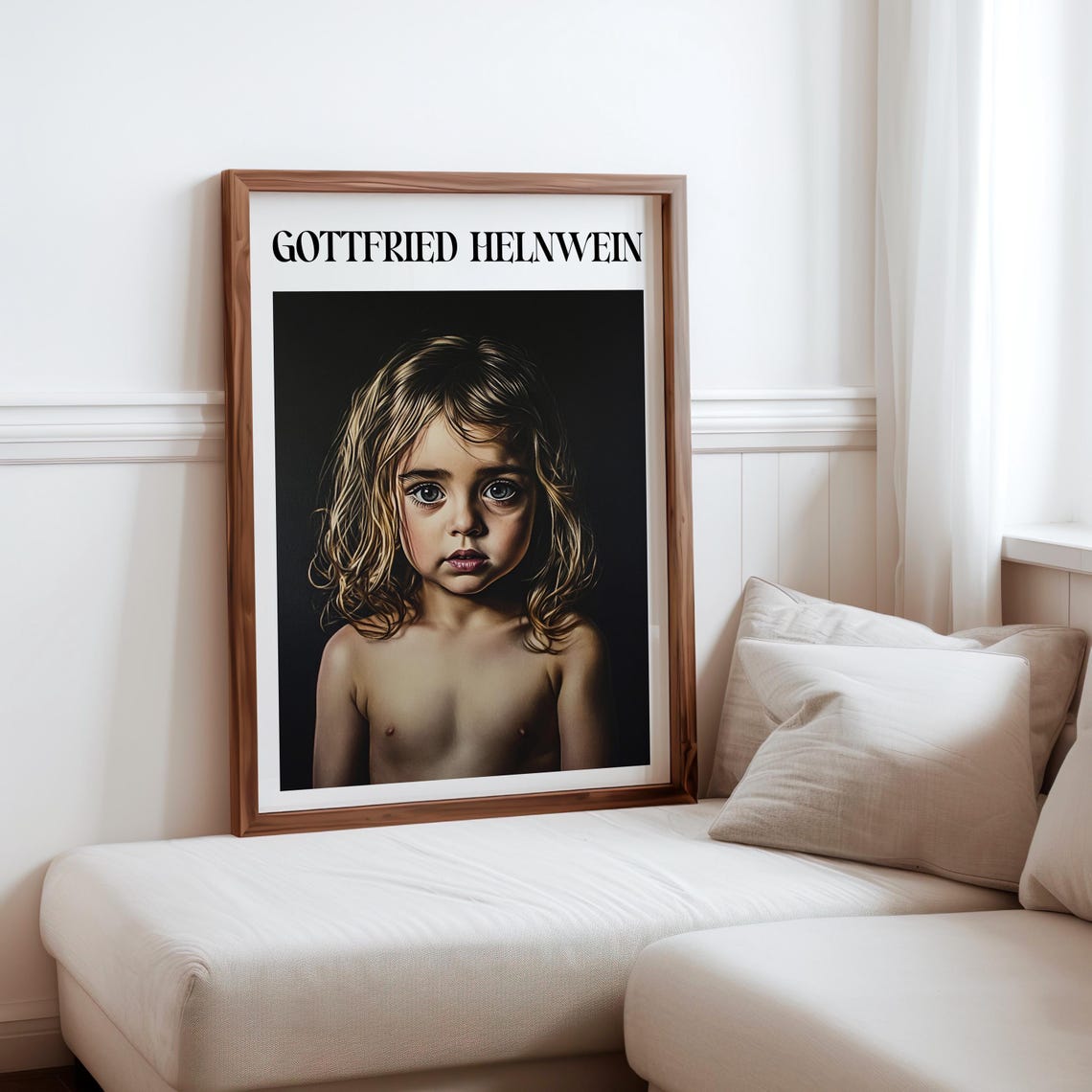 Gottfried Helnwein Inspired Young Girl Dark Background Portrait Print