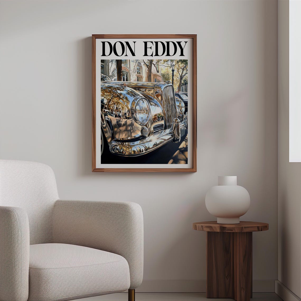 Don Eddy Style Chrome Classic Front Grille Park Street Scene Poster - Image 2