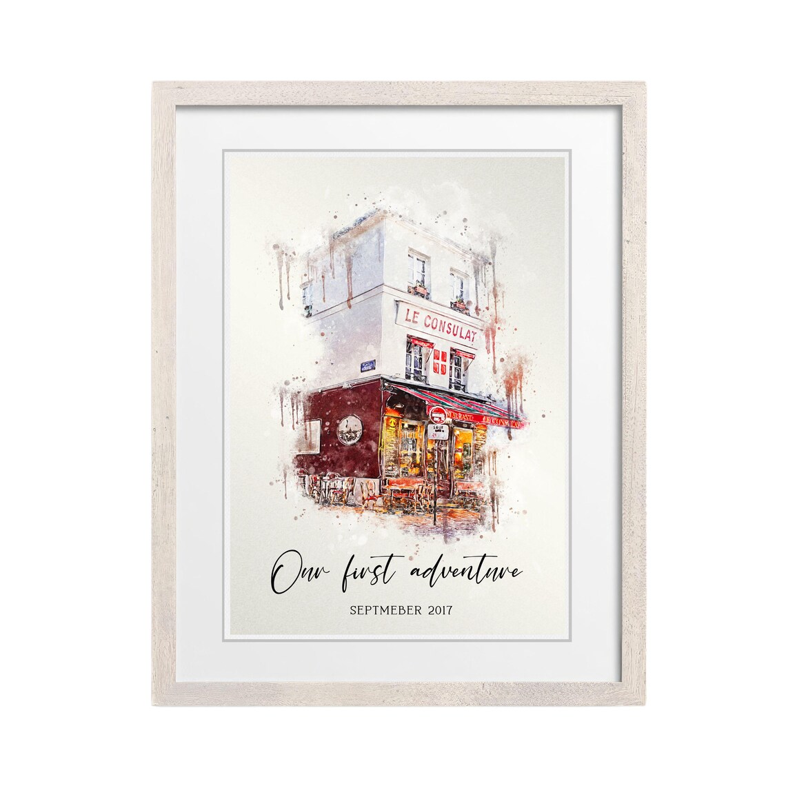 Custom Watercolor Coach and Horses Pub Where We First Met Poster - Image 3
