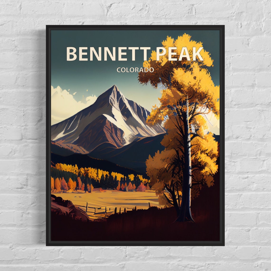 Bennett Peak Colorado Twin Pyramid Summits Aspen Meadow Poster