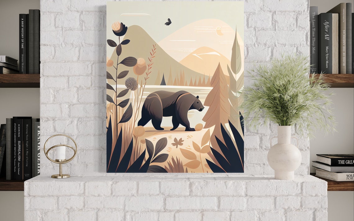 Black Bear Walking Through a Wildflower Mountain Meadow Poster - Image 3