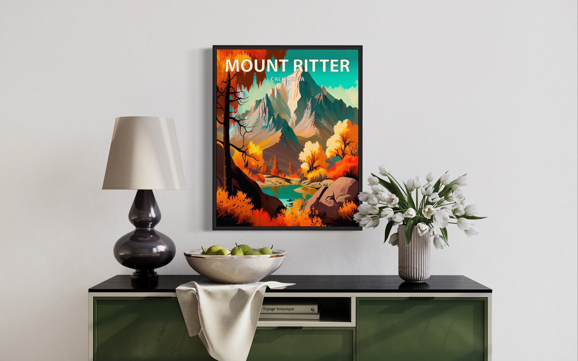 Mount Ritter California Sunset Ridge Emerald Lake Fall Art Poster - Image 3