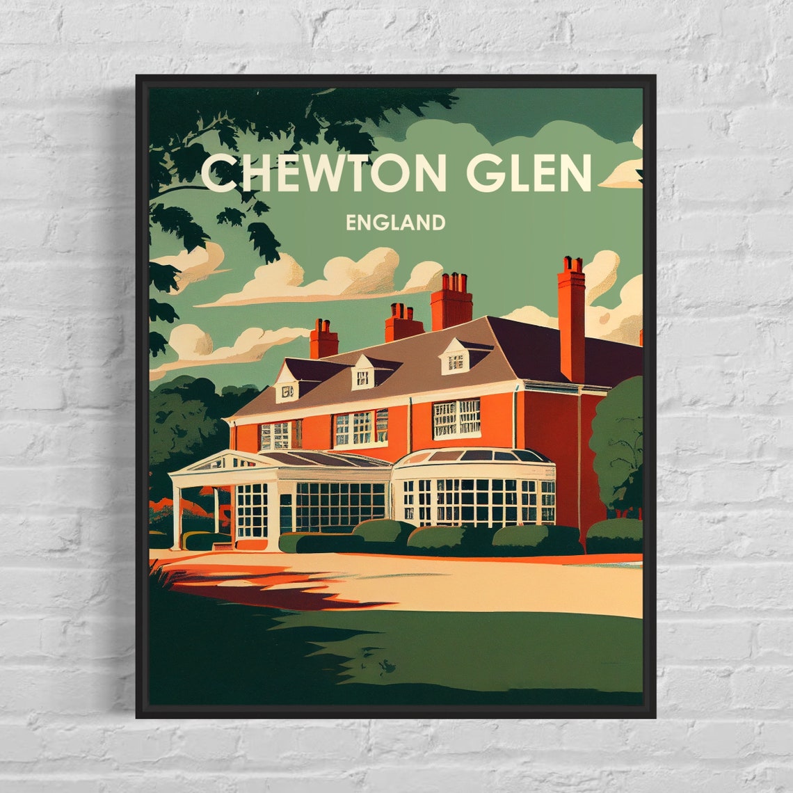 Chewton Glen England Poster with Red Brick Country Manor House