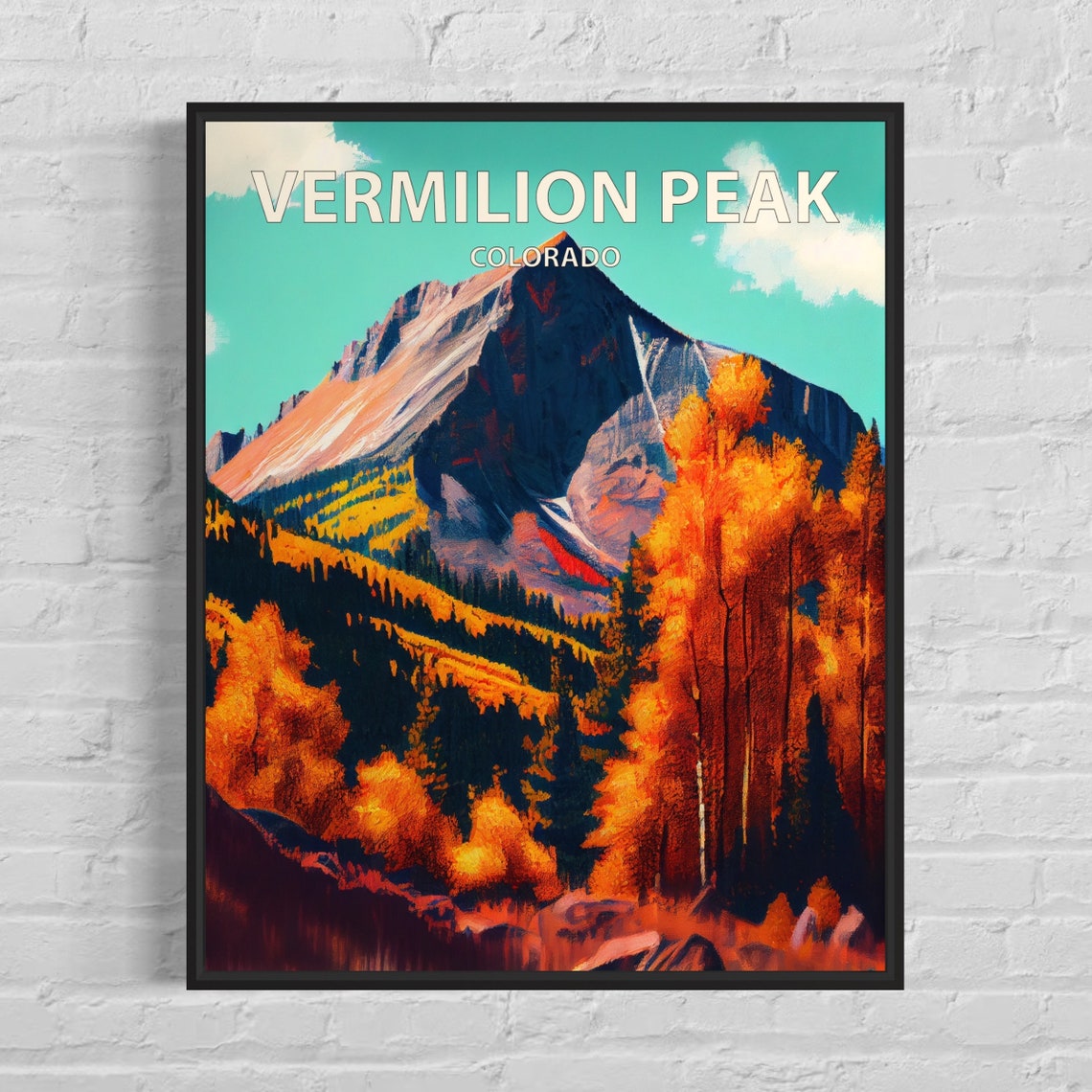 Vermilion Peak Colorado Rocky Summit Aspens Golden Forest Poster
