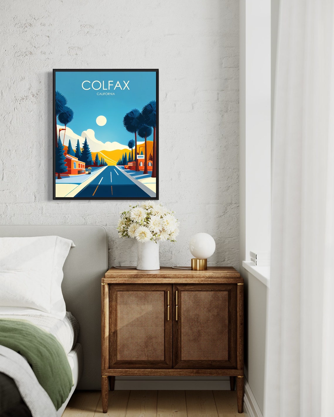 Colfax California Vintage Mountain Road Pine Tree Travel Poster - Image 2